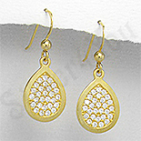 Cercei argint auriti mici lacrima pietre albe zircon - PK2477 Cercei argint auriti mici lacrima pietre albe zircon - PK2477