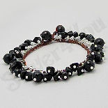 Bratara fantezie onix negru siret maro - PK2206 Bratara fantezie onix negru siret maro - PK2206