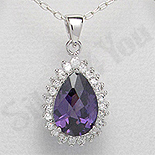 Pandantiv argint lacrima cu zircon - PK1333
