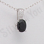Pandantiv argint oval aspect aur alb zirconii negru alb - PK2376