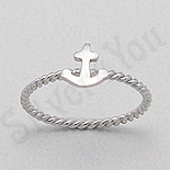 Inel argint subtire ancora aspect aur alb - PK2464 Inel argint subtire ancora aspect aur alb - PK2464