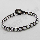 Bratara perle albe si piele - PK1466 Bratara perle albe si piele - PK1466