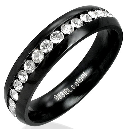 Inel inox cu zirconii albe - IF412 Inel inox cu zirconii albe - IF412