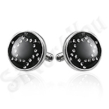Butoni inox cu zirconii albe - BB400