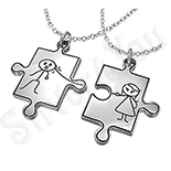 Pandantive inox cuplu puzzle - Bestseller - PF463A Pandantive inox cuplu puzzle - Bestseller - PF463A