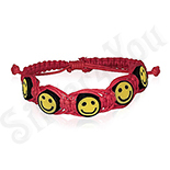Bratara fantezie smiley rosie siret impletit - PK1758 Bratara fantezie smiley rosie siret impletit - PK1758