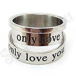 Set inele inox cu mesaj ''only love you'' - BR6020