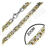Set lant si bratara inox in doua culori/55 cm - BR6341 Set lant si bratara inox in doua culori/55 cm - BR6341