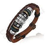 Bratara piele maro margele si zirconi albe - PK1715 Bratara piele maro margele si zirconi albe - PK1715
