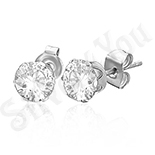 Cercei inox cu piatra rotunda zircon alb 4 mm - PK1763 Cercei inox cu piatra rotunda zircon alb 4 mm - PK1763