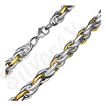 Lant inox aurit zale ovale doua culori 8 mm/55 cm - PK1789 Lant inox aurit zale ovale doua culori 8 mm/55 cm - PK1789