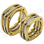 Verigheta inox aurit cu zirconii - BR6065 Verigheta inox aurit cu zirconii - BR6065