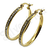 Cercei inox aurit si zirconii albe - BR6074 Cercei inox aurit si zirconii albe - BR6074