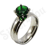 Inel inox cu zircon verde - BR6141 Inel inox cu zircon verde - BR6141