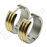 Cercei inox aurit in doua tonuri - BR6152 Cercei inox aurit in doua tonuri - BR6152