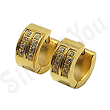 Cercei inox aurit si zirconii albe - BR6144 Cercei inox aurit si zirconii albe - BR6144