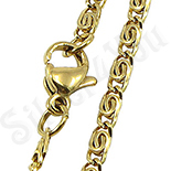 Lant inox aurit model grecesc - 50 cm - BR6173 Lant inox aurit model grecesc - 50 cm - BR6173