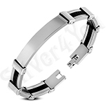 Bratara inox si cauciuc negru - LR5019 Bratara inox si cauciuc negru - LR5019
