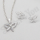 Set argint fluturas cu zirconii albe - AR177 Set argint fluturas cu zirconii albe - AR177