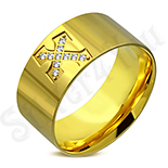 Verigheta aurie inox cu o cruce - ST100 Verigheta aurie inox cu o cruce - ST100