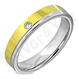 Verigheta inox in doua tonuri cu zircon alb - LR5092 Verigheta inox in doua tonuri cu zircon alb - LR5092