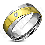 Verigheta inox in doua tonuri cu zircon alb - LR5094 Verigheta inox in doua tonuri cu zircon alb - LR5094