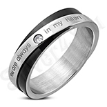 Inel inox cu mesaj " you are always in my heart" - LR5082 Inel inox cu mesaj " you are always in my heart" - LR5082