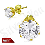 Cercei inox cu zirconiu alb/6 mm - LR5077 Cercei inox cu zirconiu alb/6 mm - LR5077