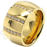 Inel inox aurit cu zirconii albe - LR221 Inel inox aurit cu zirconii albe - LR221