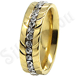 Inel inox aurit cu zirconii albe - LR241 Inel inox aurit cu zirconii albe - LR241
