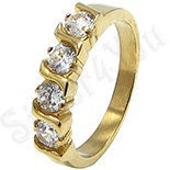 Inel inox aurit cu zirconii albe - LR236 Inel inox aurit cu zirconii albe - LR236