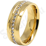 Verigheta inox aurit cu zirconii albe/ 6.5 mm - LR242 Verigheta inox aurit cu zirconii albe/ 6.5 mm - LR242