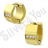 Cercei inox aurit cu zirconii - PK6053 Cercei inox aurit cu zirconii - PK6053