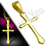 Cruce inox aurit model medieval - PK6027 Cruce inox aurit model medieval - PK6027